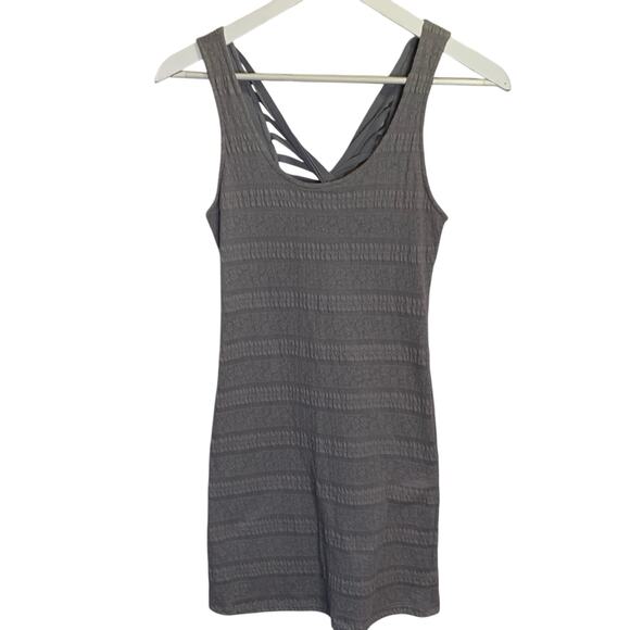 Free People Gray Sleeveless Bodycon Pinwheel Back Dress W-631 Size XS - Picture 1 of 9